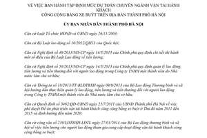 Quyết định 1721/QĐ-UBND 2014 tập định mức dự toán chuyên ngành vận tải hành khách công cộng Hà Nội