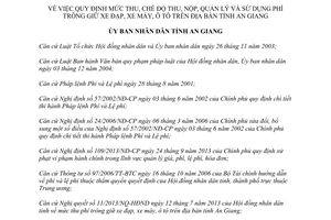 Quyết định 12/2014/QĐ-UBND mức thu chế độ thu nộp quản lý và sử dụng phí giữ xe đạp xe máy ô tô An Giang