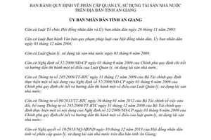 Quyết định 10/2014/QĐ-UBND phân cấp quản lý sử dụng tài sản nhà nước An Giang