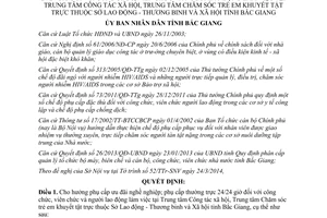 Quyết định 171/QĐ-UBND phụ cấp ưu đãi nghề nghiệp phụ cấp thường trực 24/24 lao động Bắc Giang 2014