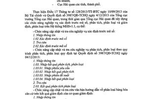 Công văn 2140/TCHQ-TXNK 2014 cập nhật Hệ thống MHSv1.1