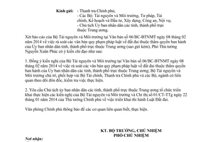 Công văn 1361/VPCP-V.I năm 2014 rà soát văn bản pháp luật đất đai thẩm quyền UBND