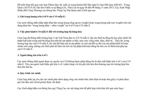 Công văn 113/XNK-XXHH 2014 Nhóm Quy tắc xuất xứ ACFTA