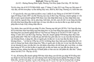 công văn số 1680/BCT-XNK nhập khẩu dầu mỡ bôi trơn phục vụ sản xuất doanh nghiệp FDI 2014