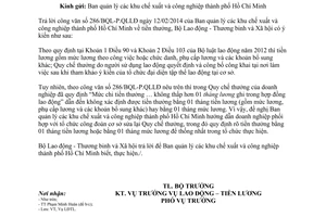 Công văn 617/LĐTBXH-LĐTL năm 2014 tiền thưởng