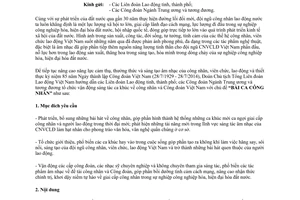 Công văn 277/TLĐ năm 2014 vận động sáng tác ca khúc đề tài Công nhân Công đoàn Việt Nam