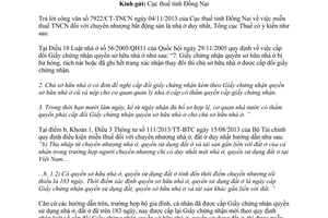 Công văn 811/TCT-TNCN năm 2014 về miễn thuế thu nhập cá nhân nhà ở đất ở duy nhất