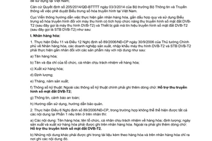 Công văn 271/CVT-CL sử dụng biểu trưng số hóa truyền hình DVB-T2 do Cục Viễn thông 2014