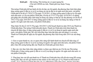 Công văn 516/TTCP-V.I năm 2014 thanh tra đầu tư xử lý nợ đọng vốn ngân sách trái phiếu Chính phủ