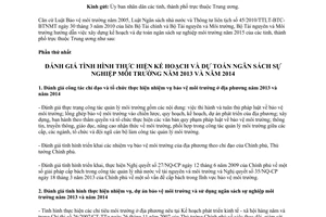 Công văn 855/BTNMT-KH 2014 xây dựng dự toán ngân sách sự nghiệp môi trường 2015