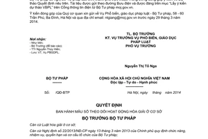 Công văn 795/BTP-PBGDPL Dự thảo ban hành mẫu Sổ theo dõi hoạt động hòa giải cơ sở Bộ Tư pháp 2014