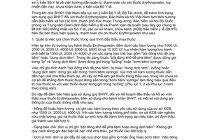 Công văn 934/BHXH-DVT về quản lý thanh toán thuốc Erythropoietin Bảo hiểm xã hội Việt Nam 2014