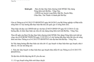 Công văn 416/SXD-KTQH năm 2014 hướng dẫn Bộ tiêu chí nông thôn mới theo 41/2013/TT-BNN&PTNT