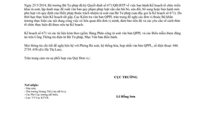 Công văn 53/KTrVB 2014 tổ chức rà soát văn bản pháp luật theo Hiến pháp Bộ Tư pháp