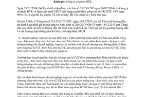 Công văn 3828/BTC-CST 2014 thuế suất thuế giá trị gia tăng mặt hàng cà phê nguyên liệu