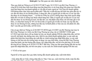 Công văn 3161/TCHQ-GSQL năm 2014 nhập khẩu dầu mỡ bôi trơn phục vụ sản xuất doanh nghiệp FDI