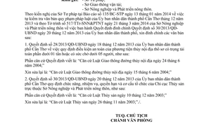 Công văn 1352/UBND-NCPC 2014 đính chính 28/2013/QĐ-UBND và 30/2013/QĐ-UBND Cần Thơ