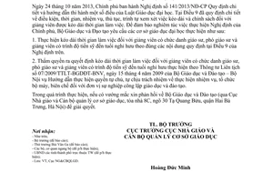 Công văn 1561/BGDĐT-NGCBQLGD 2014 kéo dài thời gian làm việc giảng viên tuổi nghỉ hưu