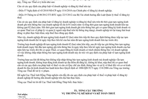 Công văn 1056/TCT-KK 2014 về chính sách thuế đối với doanh nghiệp tạm ngừng kinh doanh liên tục quá hai năm