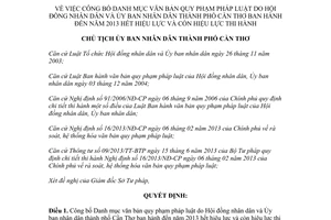 Quyết định 665/QĐ-UBND 2014 công bố Danh mục văn bản pháp luật hết hiệu lực Cần Thơ