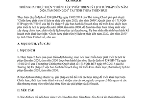 Kế hoạch 26/KH-UBND Chiến lược phát triển lý lịch tư pháp đến năm 2020 tầm nhìn 2030 Thừa Thiên Huế