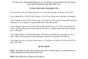 Quyết định 329/QĐ-UBND 2014 quản lý sử dụng thanh toán quyết toán Quỹ bảo trì đường bộ Phú Yên