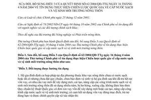 Quyết định 18/2014/QĐ-TTg tín dụng cấp nước sạch vệ sinh môi trường nông thôn