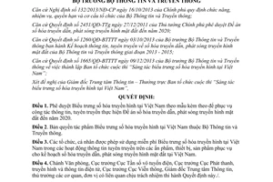 Quyết định 205/2014/QĐ-BTTTT năm 2014 phê duyệt Biểu trưng số hóa truyền hình