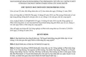 Quyết định 1339/QĐ-UBND 2014 ứng phó khẩn cấp chủng vi rút cúm gia cầm nguy hiểm người  Đà Nẵng