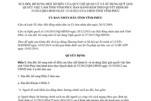 Quyết định 11/2014/QĐ-UBND sửa đổi Quy chế Quản lý sử dụng Quỹ giải quyết việc làm Vĩnh Phúc