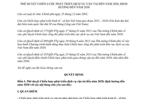 Quyết định 318/QĐ-TTg năm 2014 chiến lược phát triển dịch vụ vận tải đến năm 2020