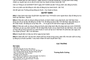 Quyết định 135/QĐ-QLD năm 2014 Danh mục 175 thuốc nước ngoài được lưu hành Đợt 85