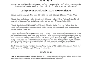 Quyết định 1027/QĐ-UBND năm 2014 phòng chống ứng phó ngập úng Hồ Chí Minh