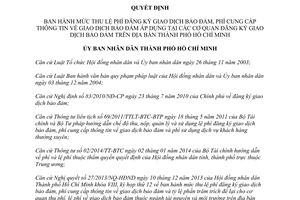 Quyết định 10/2014/QĐ-UBND lệ phí đăng ký cung cấp thông tin giao dịch bảo đảm Hồ Chí Minh