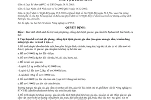 Quyết định 186/QĐ-UBND 2014 hỗ trợ kinh phí phòng chống dịch bệnh gia súc gia cầm Bắc Ninh