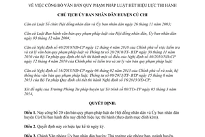 Quyết định 2915/QĐ-UBND 2014 văn bản pháp luật hết hiệu lực thi hành Củ Chi Hồ Chí Minh