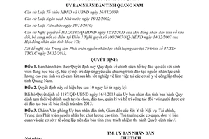 Quyết định 05/2014/QĐ-UBND hỗ trợ đào tạo sinh viên đang học bác sỹ bác sỹ nội trú Quảng Nam