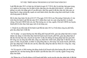 Chỉ thị 03/CT-UBND năm 2014 triển khai thi hành Luật Đất đai 2013 Quảng Ngãi