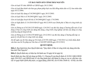 Quyết định 07/2014/QĐ-UBND Quy định Bảo trì công trình xây dựng Thái Nguyên