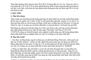 Hướng dẫn 1018/BYT-TT-KT triển khai hoạt động truyền thông giáo dục sức khỏe năm 2014