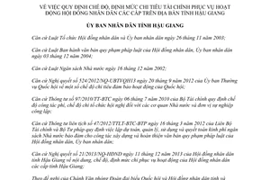 Quyết định 11/2014/QĐ-UBND mức chi tiêu phục vụ hoạt động Hội đồng nhân dân các cấp Hậu Giang