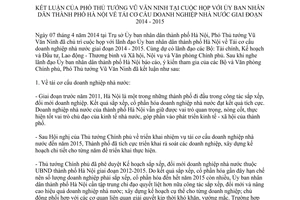 Thông báo 180/TB-VPCP 2014 kết luận tại cuộc họp Hà Nội tái cơ cấu doanh nghiệp nhà nước 2014-2015