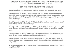 Quyết định 634/QĐ-UBND 2014 xử lý cấp bách chất thải rắn sinh tỉnh An Giang đến năm 2016