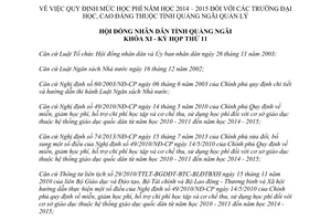 Nghị quyết 03/2014/NQ-HĐND học phí năm học 2014 2015 trường đại học cao đẳng Quảng Ngãi quản lý