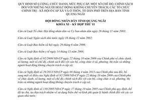 Nghị quyết 06/2014/NQ-HĐND chức danh phụ cấp chính sách người hoạt động không chuyên trách Quảng Ngãi