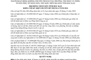 Nghị quyết 06/2014/NQ-HĐND chức danh số lượng chế độ chính sách hoạt động không chuyên trách Bắc Kạn