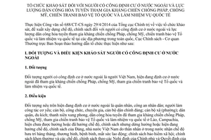 Hướng dẫn 744/CS-NC năm 2014 người có công định cư nước ngoài dân công làm nhiệm vụ quốc tế