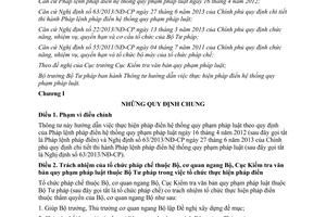 Thông tư 13/2014/TT-BTP hướng dẫn thực hiện pháp điển hệ thống quy phạm pháp luật