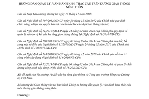 Thông tư 12/2014/TT-BGTVT quản lý vận hành khai thác cầu giao thông nông thôn