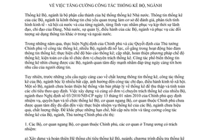 Chỉ thị 10/CT-TTg năm 2014 tăng cường công tác thống kê bộ ngành